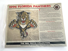 VINTAGE NHL HOCKEY 1996 Florida Panthers Collection Patch w History Stats Card