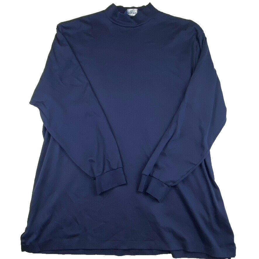 Polo Golf Turtleneck Shirt Mens XL Vintage Ralph Lauren Navy Pima Long Sleeve 90