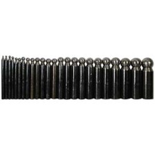 Set of 24 Polished Steel 2.3mm-25mm Dapping Punch Set