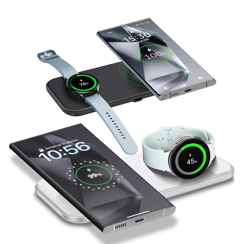 15W Wireless Charger 2 in 1 Matte Pad für Samsung Galaxy Watch 7/6/5 S24 Z Flip6 - Picture 12 of 21