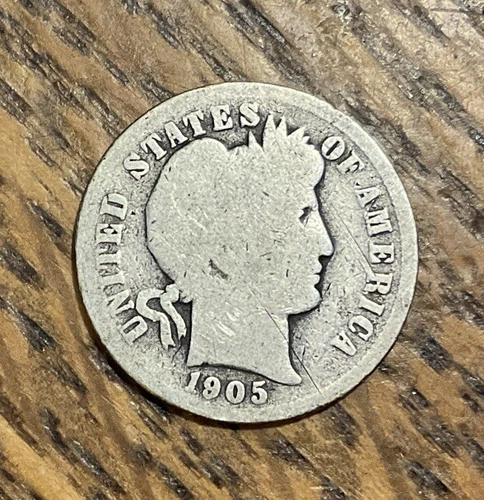 1905-P BARBER SILVER DIME - GOOD - FREE SHIPPING