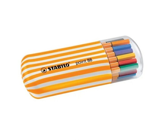 Stabilo Point 88 Fineliner 20 Color Zebrui Casing Set 0.4mm Fine Writing Draw