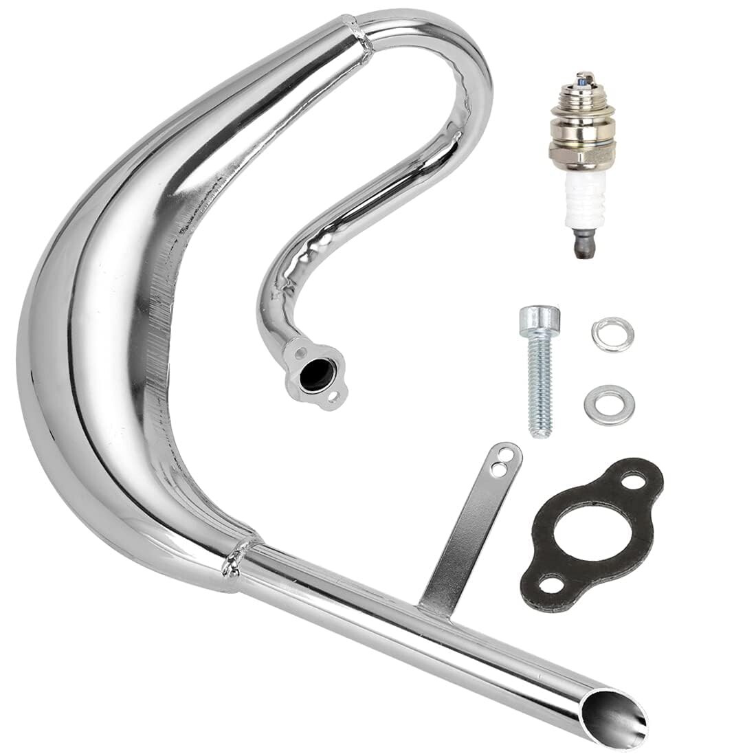 Performance Exhaust Muffler Pipe Silencer Kit For 2 Stroke 50cc 66cc 80cc Engine