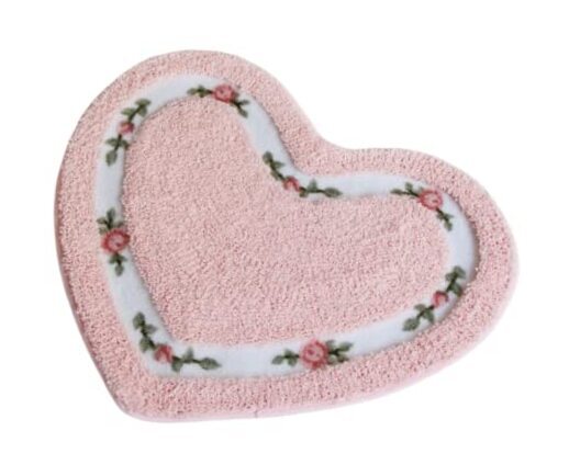 Bathroom Floor mats Bathroom Absorbent Door mats Door 19.78*16.78 Heart-1 Pink