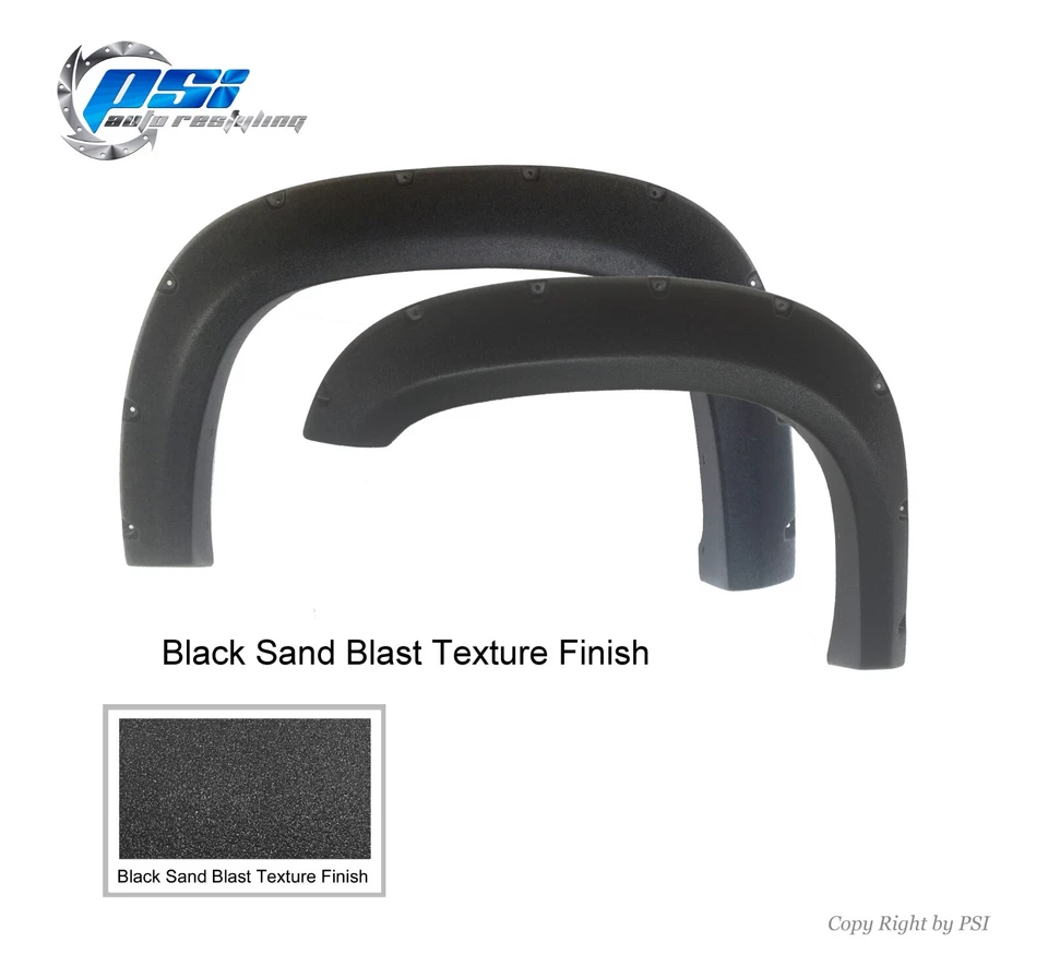 Pocket Bolt Fender Flares Fits Chevrolet Avalanche 2007-2013 Sand Blast Textured Foto 3 de 4