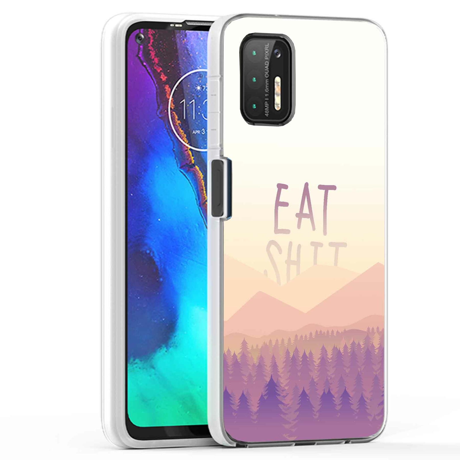Shockproof Motorola Moto G Stylus 2021 Case with Eat Shi t Mountain Design  -image