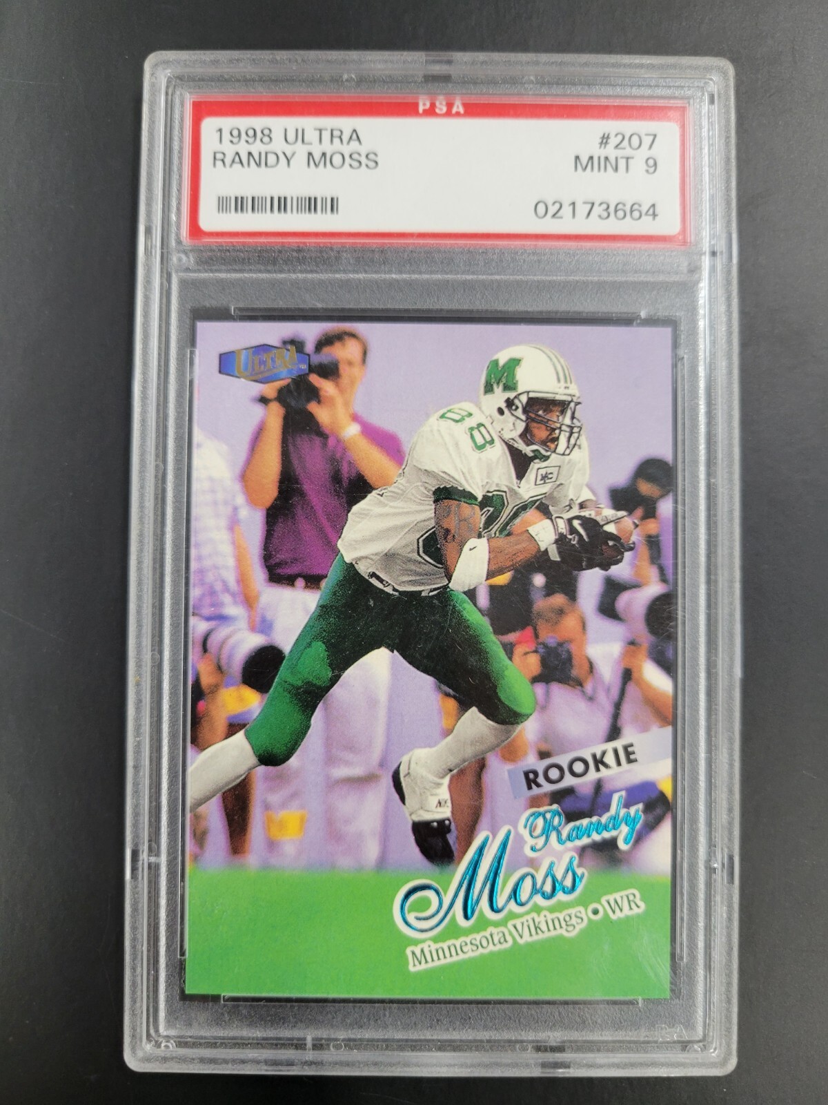 Randy Moss 1998 FLEER ULTRA ROOKIE RC #207 MINNESOTA VIKINGS - PSA 9 MINT!