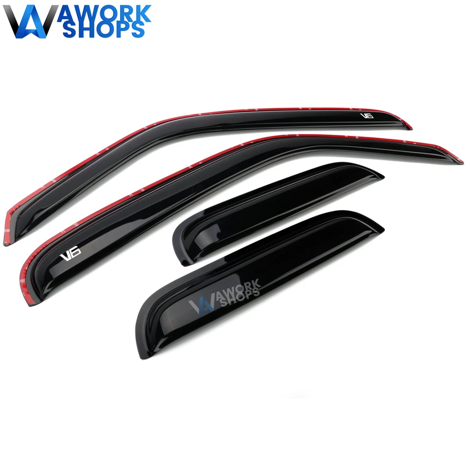 Fits 99-11 Ford Ranger In Channel Window Visor Vent Rain Guard Shade & White V6 Foto 4 de 4