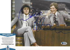 DAVID LETTERMAN LATE NIGHT SHOW HOST SIGNED JAY LENO 8x10 PHOTO BECKETT BAS COA
