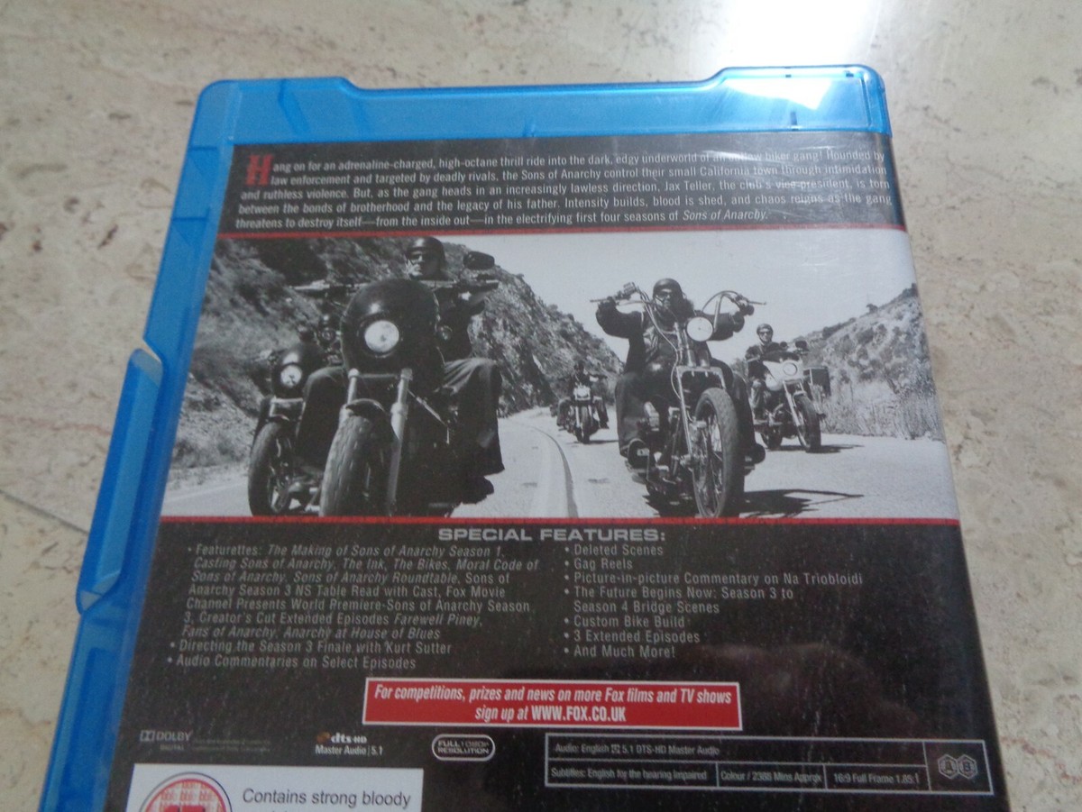 SONS OF ANARCHY Season 1-4 Blu-ray Three Season BOXSET Charlie