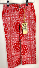 Agile Girls Red Bandana Straight Leg 5 Pocket Western Demin Jean NWT
