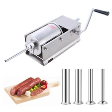 New Hakka 7LB/3L Sausage Stuffer Filler Stainless Steel Horizontal Meat Presser