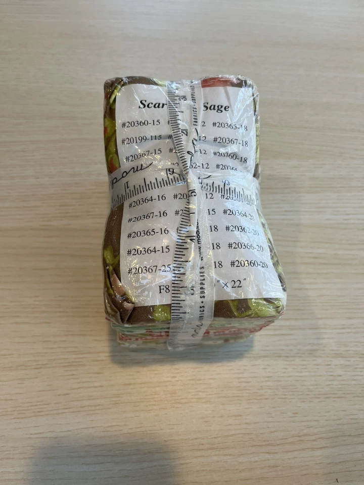 Fig Tree Scarlet and Sage fat eighth bundle by Moda Fabrics - Image 2 of 4