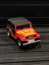AFX JEEP CJ-7 RED/YELLOW HO SLOT CAR