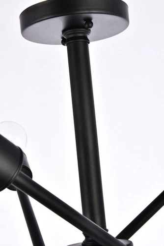 Living District Axel 6-Light Transitional Metal Flush Mount in Black and Brass - Picture 3 of 8