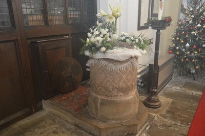 Foto 6x4 Kirche St. Oswald - Schrift Flamborough um 2016