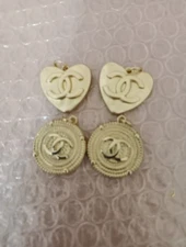 4 Pieces Designer Zipper Pull Chanel  Button Charm Pendant 25 Mm 