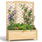 SUNYRISY Raised Garden Bed with Trellis for Climbing Plant Wooden Planter Box