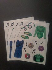 Creative Memories  Block Stickers  4" x 5"  Gymnastics  Lot of Four