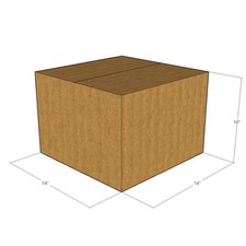 25 14x14x10 Kraft Brown Corrugated Shipping Boxes 32 ECT Single-Wall New