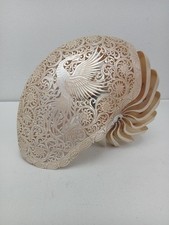 Hand carved Nautilus Shell Phoenix design, Real and Natural seashell