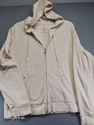 NY&C Women Full Zip Hoodie Sweater Beige Size XL 