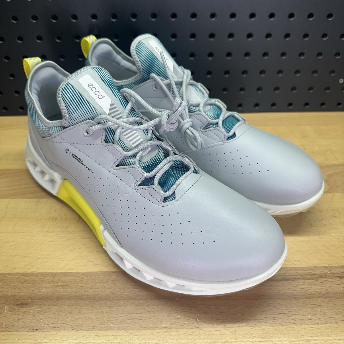 ECCO Biom C4 Gore-Tex GTX Golf Shoes Yellow Gray Men's Size 11