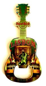 Hard Rock Cafe Lisbon Guitar Magnet Bottle Opener Music Rock & Pop