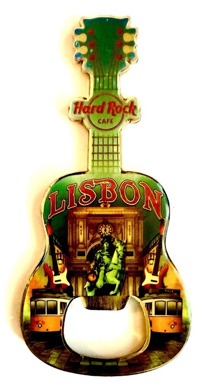Hard Rock Cafe Lisbon Guitar Magnet Bottle Opener Music Rock & Pop