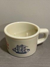 Vintage 1786 Shulton Custard Glass Old Spice Ship Grand Turk Salem Shaving Mug