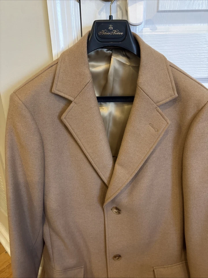 Brooks Brothers Polo Coat/Top Coat 100% Camel Hair 40R Excellent Condition Men’s - Image 2 of 4