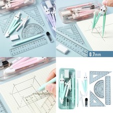 School Geometry Essential With 9 Safe Plastic Tools, Portable Classroom Supply