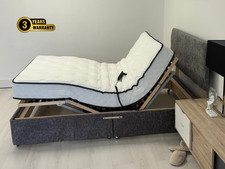 Double Electric Adjustable Hospital Bed Set Charcoal + Headboard + Pocket Spring