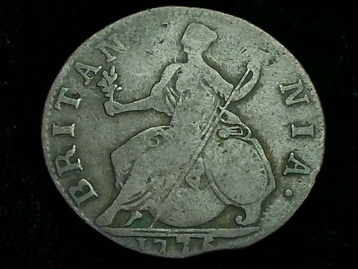 1775 Non-Regal King George III British Colonial Half Penny Copper