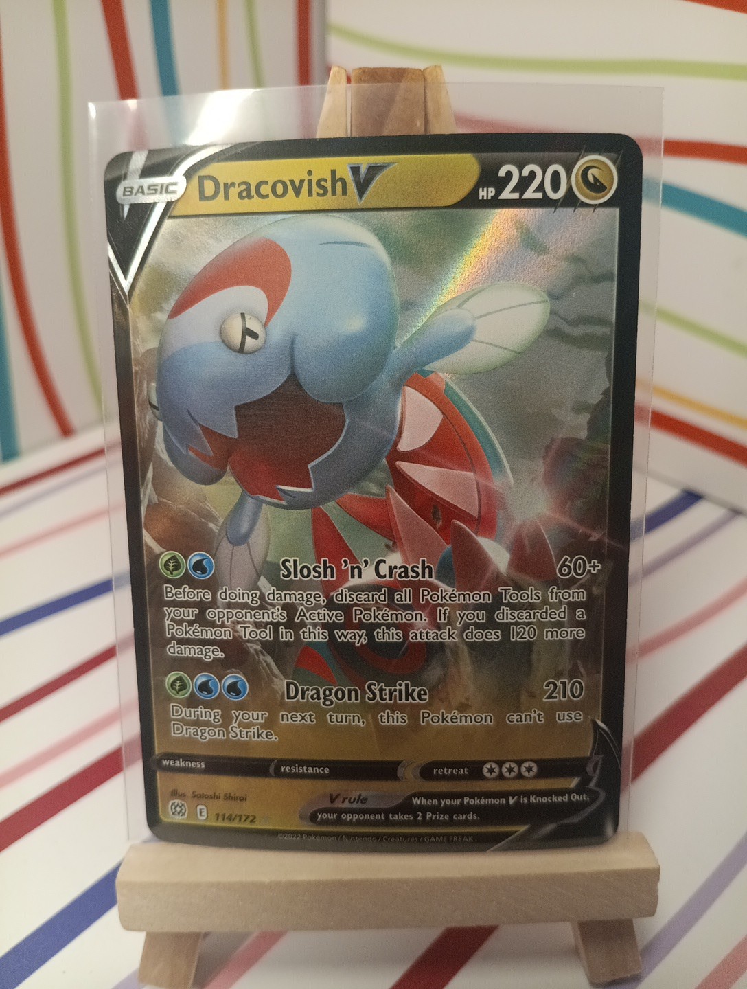 Dracovish V 114/172 Ultra Rare Holo SWSH09: Brilliant Stars Pokémon Card