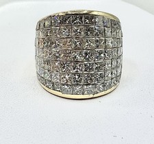 5.00 ct natural DIAMOND mens cluster pinky ring SOLID 14k yellow gold 13.9 grams