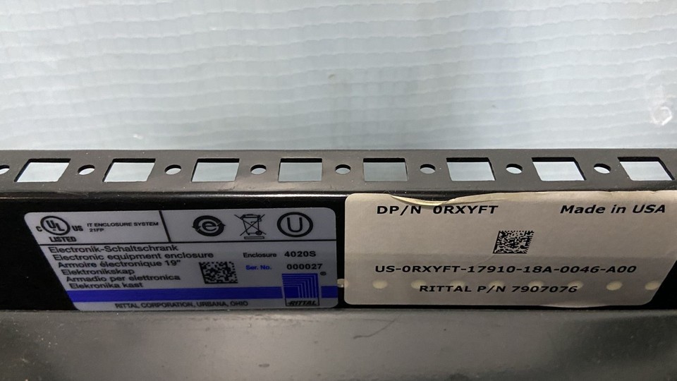 Dell Rittal 0RXYFT 42U Server Network Cabinet Rack w/ Casters 7907076 2 ...