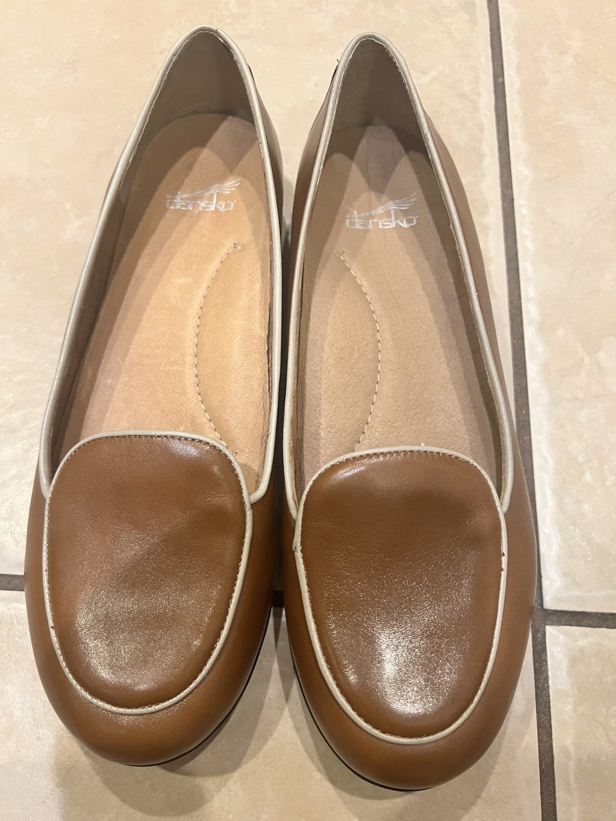 Dansko Natascia Brown Leather Flats Loafers Casual Shoes Size 39  Woman’s 8.5-9