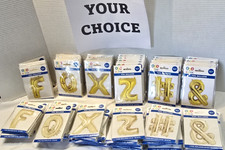 Gold Foil Balloon- 14" Letter OR Symbols- LOT of 6- Your CHOICE of F Q X Z  