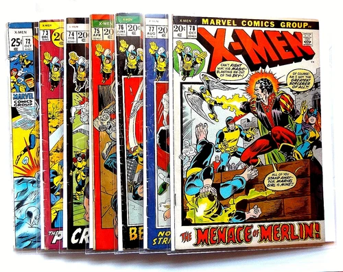 1971 1972 VINTAGE COMIC LOT RUN X-MEN 72 73 74 75 76 77 78 MID-GRADE COMPLETE!