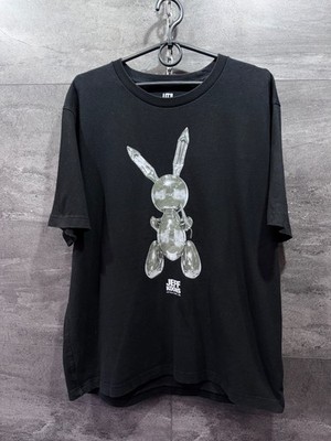 Uniqlo JEFF KOONS UT Graphic Hip Hop Bunny Rabbit T-Shirt Black Pop Size XL