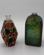 Vintage Mosaic Decorative Glass Bottle Set
