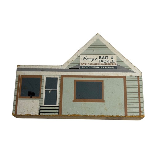 VTG The Cats Meow Village Harrys Bait & Tackle Bethany Beach Delaware Blue 1994
