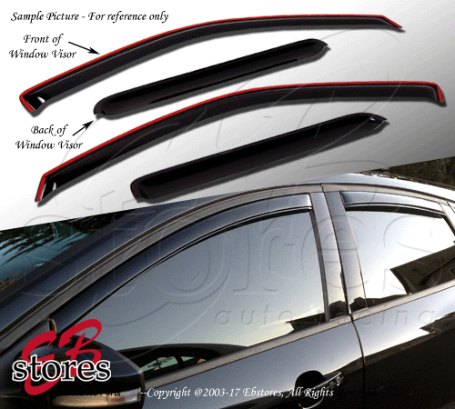 Window Visor Rain Guard 4pcs For Nissan Pathfinder 2013-2016 In-Channel Smoke - Picture 5 of 8