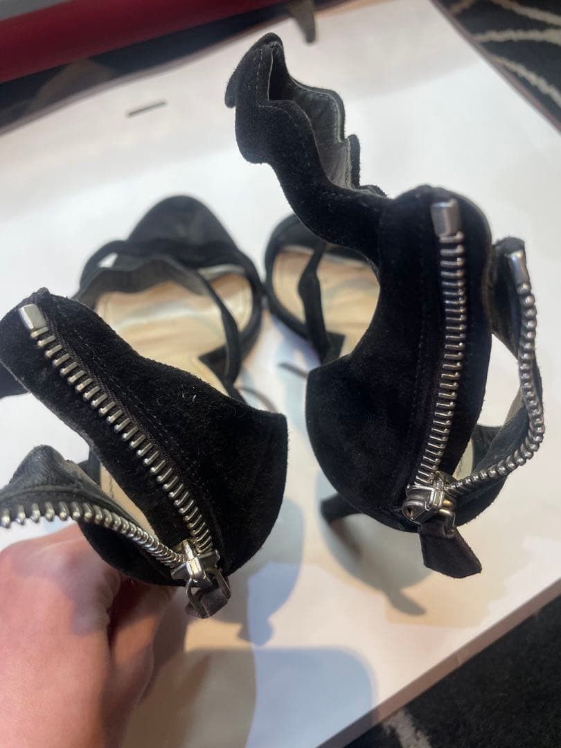 PRADA Women's Pumps High Heels Size:37/JP:23.5 Suede Black 135149K Authentic thumbnail 6