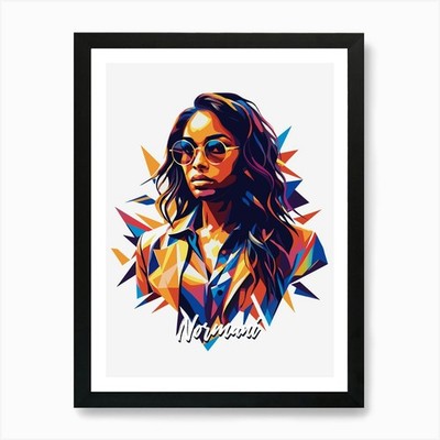 Normani 01 Portrait Musik Ikone Stil gerahmtes Wandbild Poster Leinwanddruck Bild