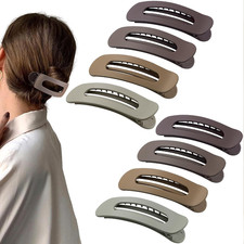 8 Pcs Large Lay Flat Claw Clips for Women French Side Slide Barrettes for Thin F