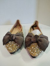 Pointed Toe Ballet Flats Women's US Size 6.5-7 Wedding Party Honeymoon New 