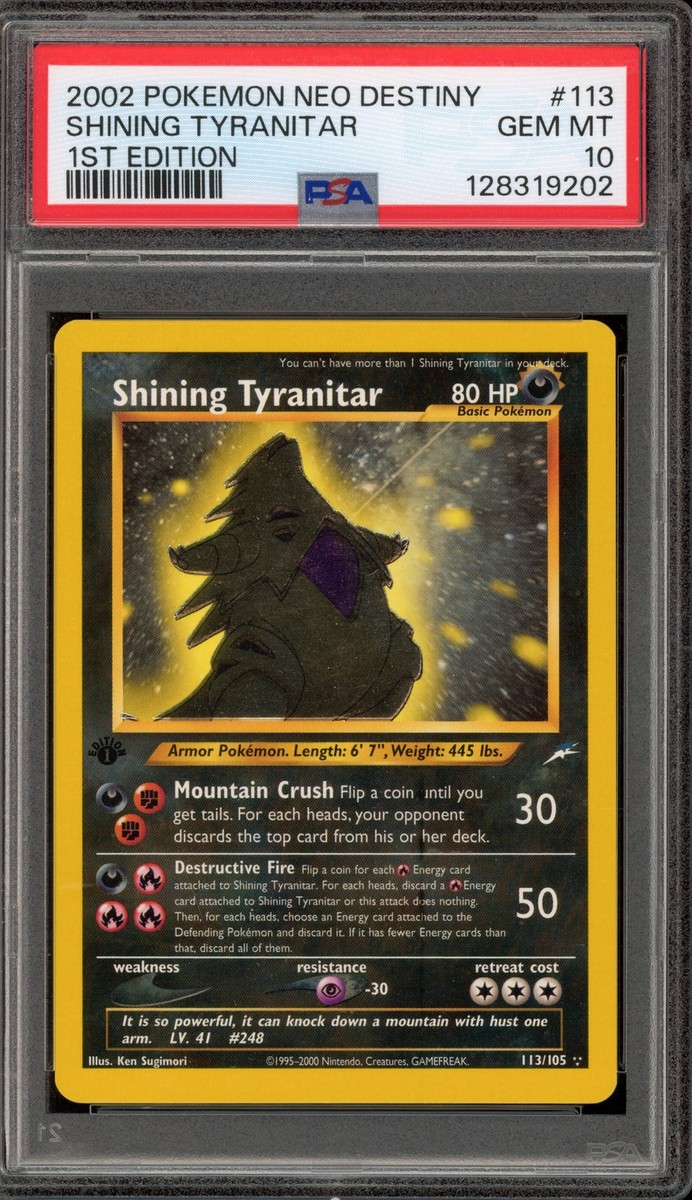 Pokemon Shining Tyranitar Neo Destiny 1st Edition Holo Secret Rare