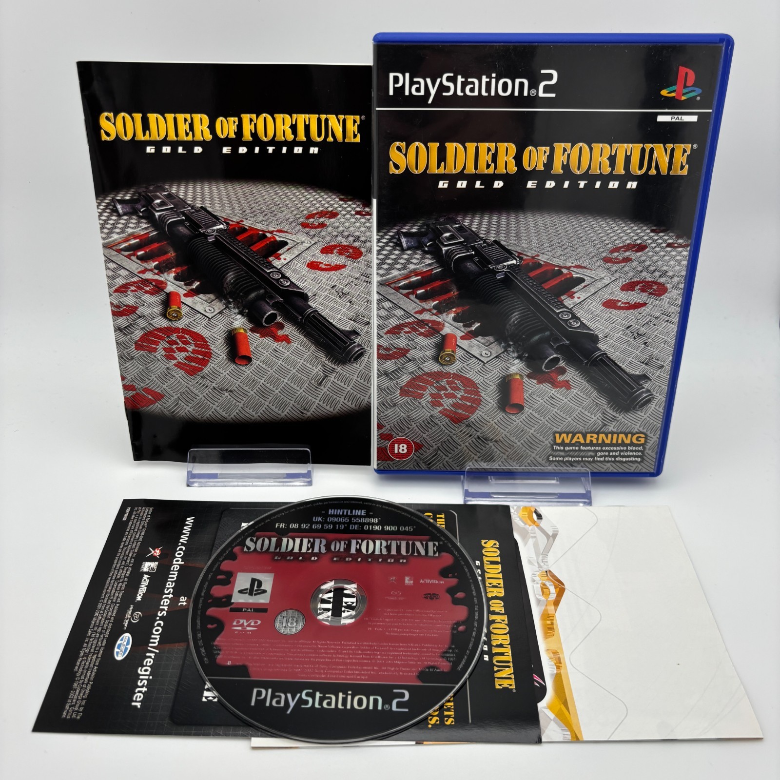 Soldier of Fortune Gold Edition (PAL Sony PS2, 2002) *Near Mint* *Disc Perfect*